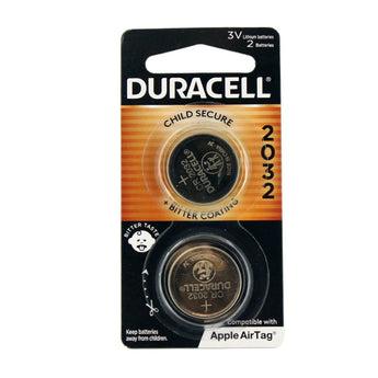 Duracell Duralock DL CR2032 (2PK) 225mAh 3V Lithium Primary (LiMNO2) Watch/Electronic Coin Cell Batteries (DL2032B2PK) - 2 Piece Retail Card