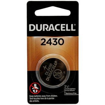 Duracell Duralock DL CR2430 285mAh 3V Lithium (LiMNO2) Watch/Electronic Coin Cell Battery (DL2430BPK) - 1 Piece Retail Card