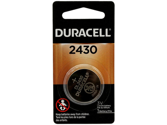 Duracell Duralock DL CR2430 285mAh 3V Lithium (LiMNO2) Watch/Electronic Coin Cell Battery (DL2430BPK) - 1 Piece Retail Card