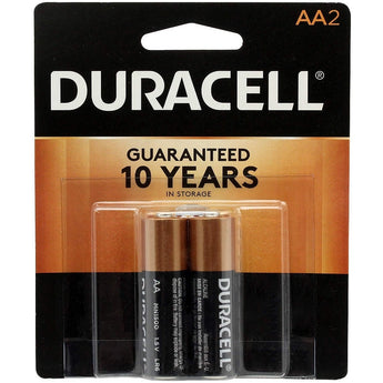 Duracell Coppertop Duralock MN1500-B2 AA LR6 1.5V Alkaline Button Top Batteries (MN1500B2) - 2 Piece Retail Card