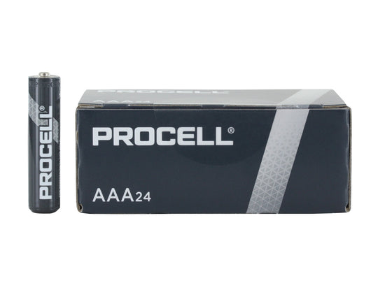 Duracell Procell PC2400 (24PK) AAA 1.5V Alkaline Button Top Batteries (PC2400BKD) - Improved Formula - Box of 24