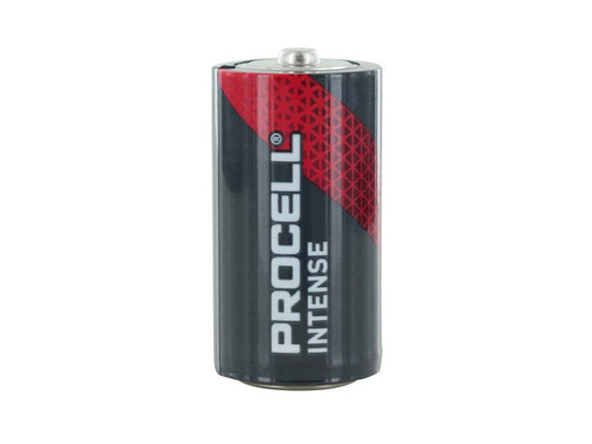 Duracell Procell Intense C-Cell Button Top Batteries - Vertical View of Front