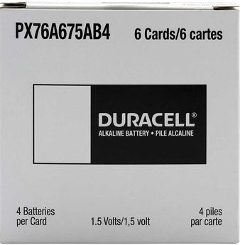 Duracell Medical PX76A LR44 1.5V Alkaline Button Cell Batteries (PX76A675AB4) - 4 Piece Retail Card
