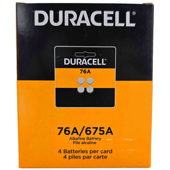 Duracell Medical PX76A LR44 1.5V Alkaline Button Cell Batteries (PX76A675AB4) - 4 Piece Retail Card