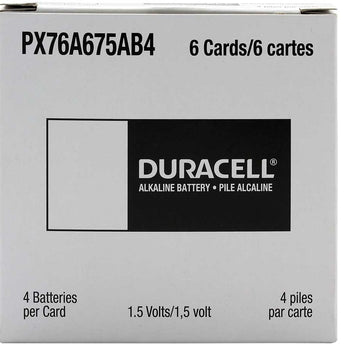 Duracell Medical PX76A LR44 1.5V Alkaline Button Cell Batteries (PX76A675AB4) - 4 Piece Retail Card