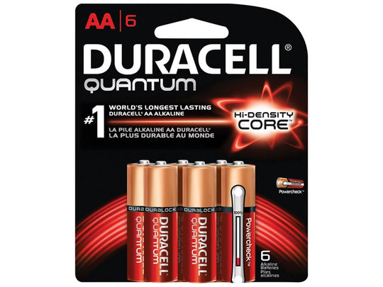 Duracell Quantum QU2400-B6Z10 AAA 1.5V Alkaline Button Top Batteries - 6 Piece Retail Card