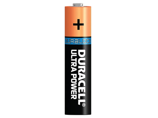 Duracell Ultra AAA 1.5V Alkaline Button Top Battery - Vertical View of Front Jacket
