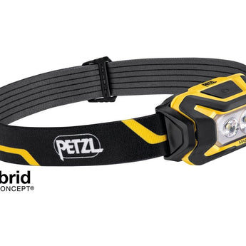 Petzl Aria 2R Rechargeable LED Headlamp - 600 Lumens - Includes 1 x 3.6V 1250mAh LI-ion CORE Battery Pack - Black and Yellow