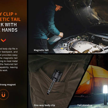 Fenix E35R USB-C Rechargeable LED Flashlight - Luminus SST70 - 3100 Lumens - Includes 1 x 21700