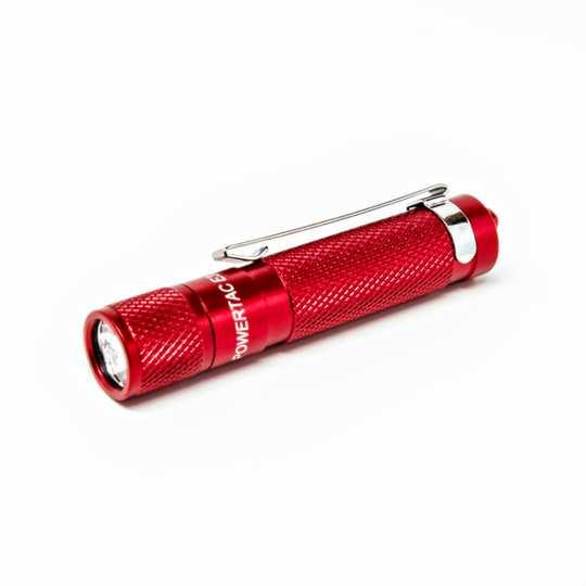 PowerTac E3 Keychain Light - Gen III - 140 Lumens - Cree XP-G R5 LED - Red - Uses 1 x AAA