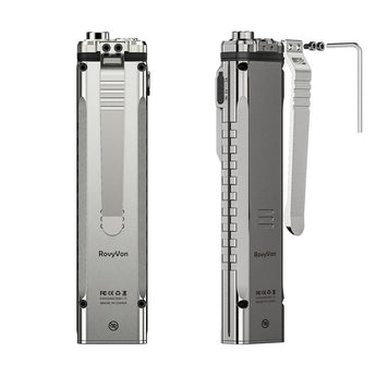 RovyVon Angel Eyes E40 USB-C Rechargeable EDC LED Flashlight - 3600 Lumens - 650nm Red Side Light - 365nm UV Side Light - Uses Built-in 3000mAh Li-ion Battery Pack - Choice of Color