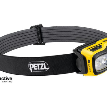 Petzl Swift RL LED Headlamp - 1100 Lumens - Includes 1 x USB-C Rechargeable 2350mAh Li-ion Battery - Black and Yellow