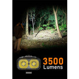 RovyVon Angel Eyes E90 USB-C Rechargeable EDC LED Flashlight - 3500 Lumens - 650nm Red Side Light - 365nm UV Side Light - Uses Built-in 3000mAh Li-ion Battery Pack - Gunmetal