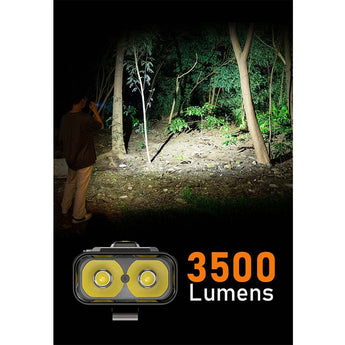 RovyVon Angel Eyes E90 USB-C Rechargeable EDC LED Flashlight - 3500 Lumens - 650nm Red Side Light - 365nm UV Side Light - Uses Built-in 3000mAh Li-ion Battery Pack - Gunmetal