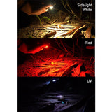 RovyVon Angel Eyes E90 USB-C Rechargeable EDC LED Flashlight - 3500 Lumens - 650nm Red Side Light - 365nm UV Side Light - Uses Built-in 3000mAh Li-ion Battery Pack - Gunmetal