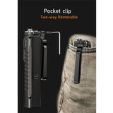 RovyVon Angel Eyes E90 USB-C Rechargeable EDC LED Flashlight - 3500 Lumens - 650nm Red Side Light - 365nm UV Side Light - Uses Built-in 3000mAh Li-ion Battery Pack - Gunmetal