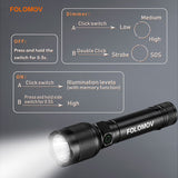 Folomov EDC H4 USB-C Rechargeable LED Flashlight - Nichia NVSW519A - 1000 Lumens - Uses Built-in 2600mAh Li-ion Battery Pack