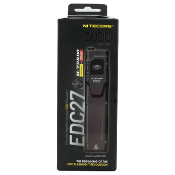 Nitecore EDC27 USB-C Rechargeable LED Flashlight - 3000 Lumens - 2 x Luminus SST-40 - Uses Built-in 3.7V 1700mAh Li-ion Battery Pack