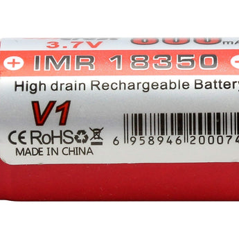 Efest 1086 IMR 18350 800mAh 3.7V Unprotected Lithium Manganese (LiMn2O4) Flat Top Battery - Boxed