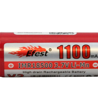 Efest 3163 IMR 18500 1100mAh 3.7V Unprotected Lithium Manganese (LiMn2O4) Button Top Battery - Boxed