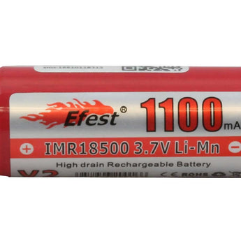 Efest 3163 IMR 18500 1100mAh 3.7V Unprotected Lithium Manganese (LiMn2O4) Button Top Battery - Boxed