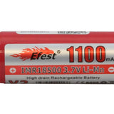 Efest 3163 IMR 18500 1100mAh 3.7V Unprotected Lithium Manganese (LiMn2O4) Button Top Battery - Boxed