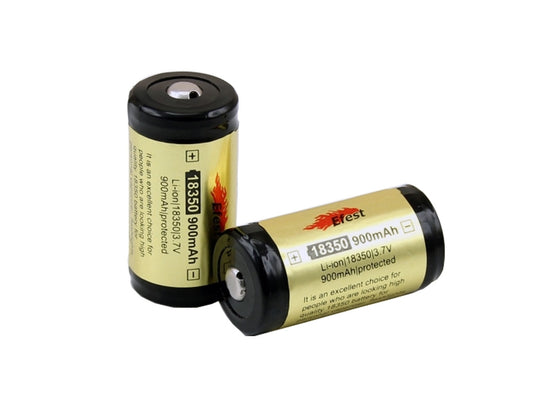 Efest 3400 18350 900mAh 3.7V Protected Lithium Ion (Li-ion) Button Top Battery - Boxed