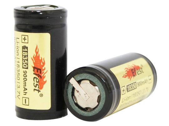 Efest 3857 18350 900mAh 3.7V Protected Lithium Ion (Li-ion) Flat Top Battery - Boxed