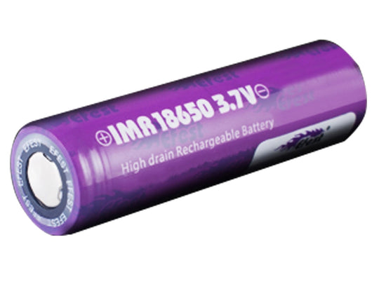 Efest Purple 4339 IMR 18650 2500mAh 3.7V Unprotected High-Drain 35A Lithium Manganese (LiMn2O4) Flat Top Battery - Boxed