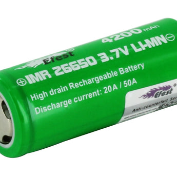 Efest 4333 IMR 26650 4200mAh 3.7V Unprotected High-Drain 50A Lithium Manganese (LiMn2O4) Flat Top Battery - Boxed