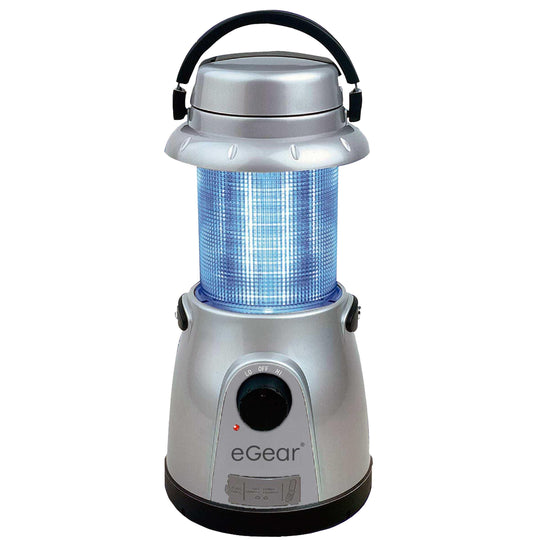 eGear POP-UP Lantern, ECO Charge Multi-Powered, 12V & AC Power, Silver Now USB Compatible! DY-508X-USB