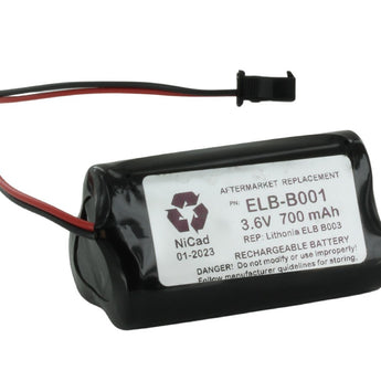 ELB-B001 3.6V 900mAh NiCd Replacement Battery Pack for Lithonia or Unitech Emergency and Exit Signs