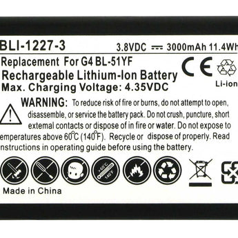 Empire BLI-1227-3 3000mAh 3.8V Lithium Ion (Li-ion) LG G4 Battery Replacement