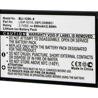 Empire BLI-1350-.8 800mAh 3.7V Replacment Lithium Ion (Li-Ion) Battery for Various LG Cellphones