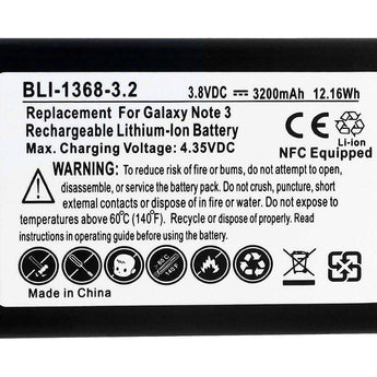 Empire BLI-1368-3-2 3200mAh 3.8V Replacment Lithium Ion (Li-Ion) Battery for the Samsung Galaxy Note 3 Smartphone