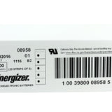 Energizer ECR2016 100mAh 3V Lithium Primary (LiMNO2) Coin Cell Battery - 1 Piece Tear Strip, Sold Individually