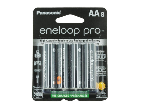 Panasonic Eneloop Pro AA 8 Pack 2600mAh Capacity Packaging Front