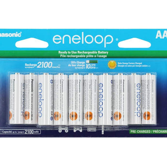 Panasonic Eneloop BK-3MCCA16FA AA 2000mAh 1.2V Low Self Discharge Nickel Metal Hydride (NiMH) Button Top Batteries - 16 Pack Retail Card