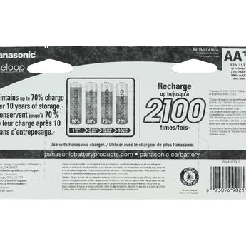 Panasonic Eneloop BK-3MCCA16FA AA 2000mAh 1.2V Low Self Discharge Nickel Metal Hydride (NiMH) Button Top Batteries - 16 Pack Retail Card