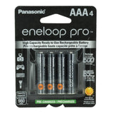 Panasonic Eneloop Pro BK-4HCCA-4BA AAA 950mAh 1.2V Low Self Discharge Nickel Metal Hydride (NiMH) Button Top Batteries - 4 Pack Retail Card