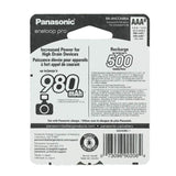 Panasonic Eneloop Pro BK-4HCCA-8BA AAA 950mAh 1.2V Low Self Discharge Nickel Metal Hydride (NiMH) Button Top Batteries - 8 Pack Retail Card