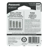 Panasonic Eneloop BK-4MCCA-4BA AAA 800mAh 1.2V Low Self Discharge Nickel Metal Hydride (NiMH) Button Top Batteries - 4 Pack Retail Card