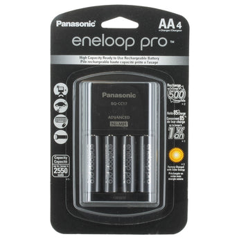 Panasonic Eneloop Pro 4-Position Charger with 4 x 2550mAh NiMH Low Self Discharge AA Batteries (K-KJ17KHCA4A)