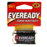 Energizer Eveready Super Heavy Duty 1222-SW 9V 400mAh Zinc Carbon Battery with Snap Connector - 1 Piece Retail Card