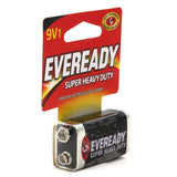 Energizer Eveready Super Heavy Duty 1222-SW 9V 400mAh Zinc Carbon Battery with Snap Connector - 1 Piece Retail Card