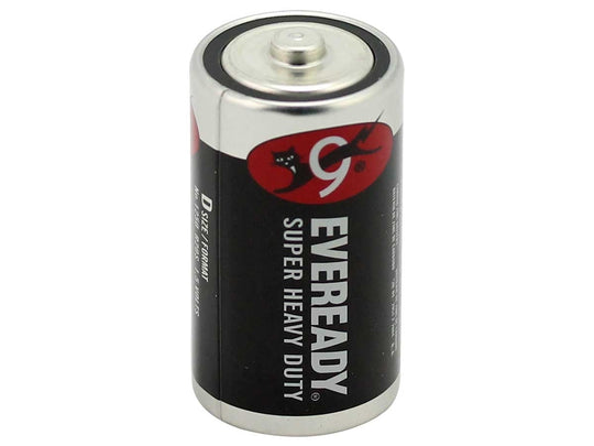 Energizer Eveready Super Heavy Duty 1250 D-cell 8000mAh 1.5V Zinc Carbon Button Top Batteries - Contractor Pack, Priced Per Cell