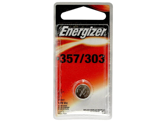 Energizer 357/303 148mAh 1.55V Silver Oxide Coin Cell Watch Battery - 1 Piece Blister Pack - Mercury Free
