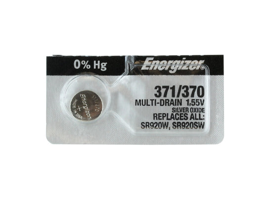 Energizer 371/370 Battery - Front View of Single Tear Strip