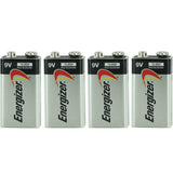 Energizer Max 522BP-4 9V Alkaline Battery with Snap Connector - 4 Piece Family Pack