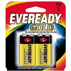 Energizer Eveready Gold A522-BP-2 9V Alkaline Battery with Snap Connector - 2 Piece Retail Card